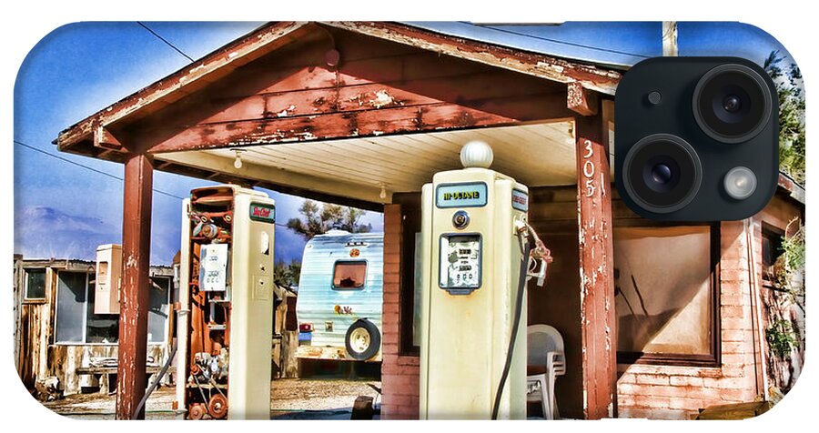 Abandoned Gas Station iPhone Case featuring the photograph Fueling in Keeler By Diana Sainz by Diana Raquel Sainz