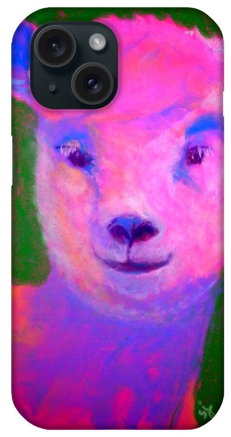 Art iPhone Case featuring the painting Funky Pinky Lamb Art Print by Sue Jacobi