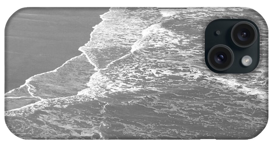 Coast iPhone Case featuring the photograph Galveston Tide in Grayscale by Connie Fox