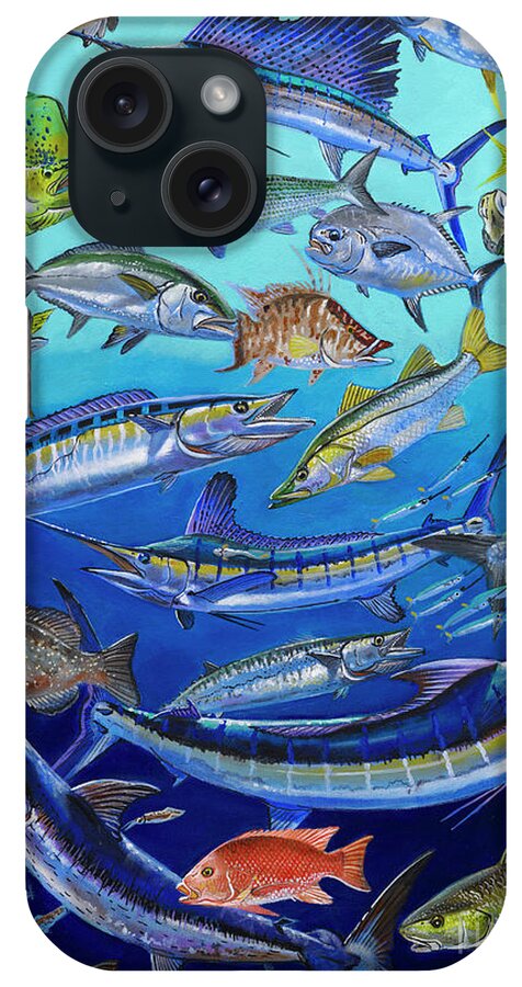Gamefish iPhone Case featuring the painting Gamefish Collage In0031 by Carey Chen