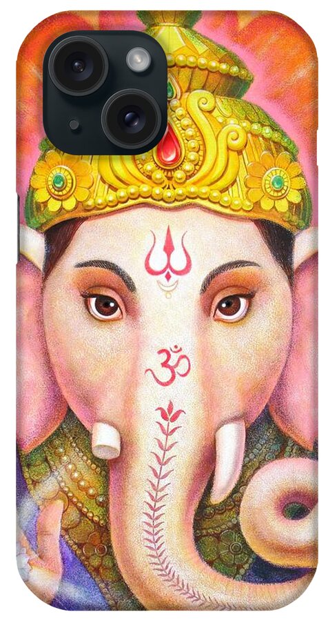 Ganesha iPhone Case featuring the painting Ganesha's Blessing by Sue Halstenberg