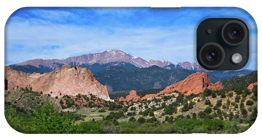 Scenics iPhone Case featuring the photograph Garden Of The Gods With Pikes Peak by Dan Buettner