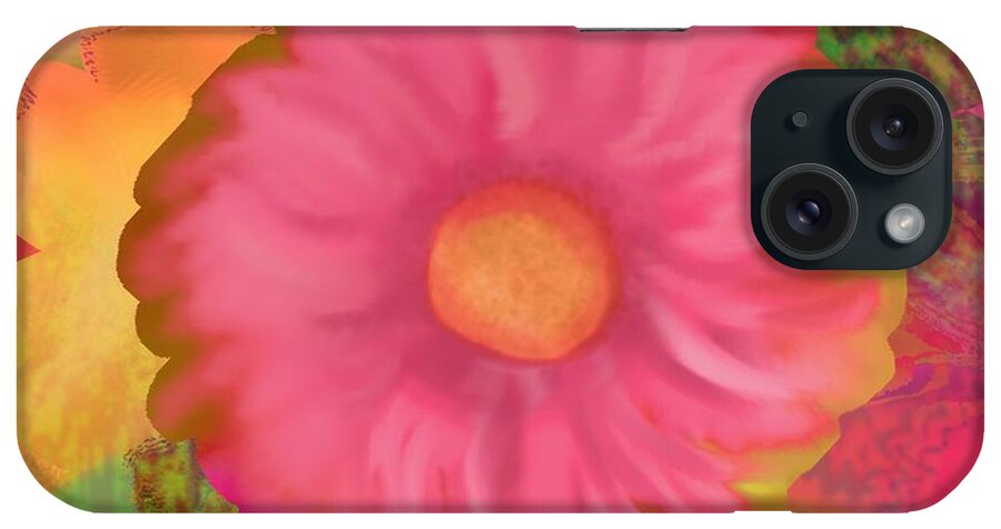 Abstract iPhone Case featuring the digital art Garden Party II by Christine Fournier