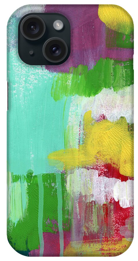 Abstract Painting iPhone Case featuring the painting Garden Path- Abstract Expressionist Art by Linda Woods