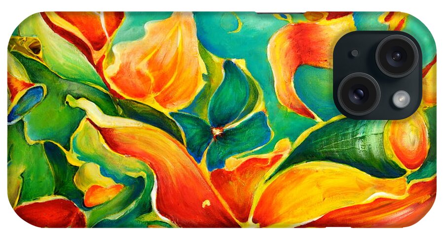 Acrylic iPhone Case featuring the painting GARDEN SERIES no.3 by Teresa Wegrzyn