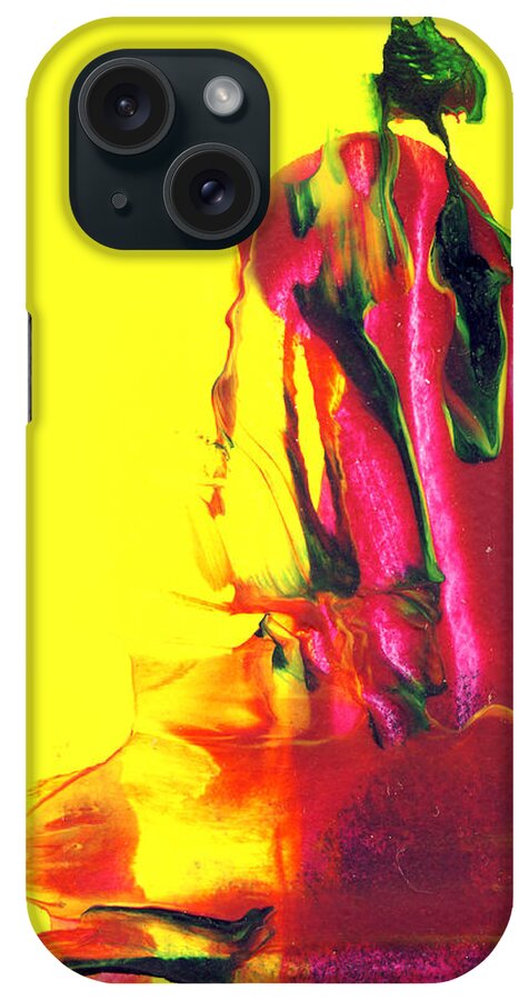 Abstract iPhone Case featuring the painting Geisha by Modern Abstract