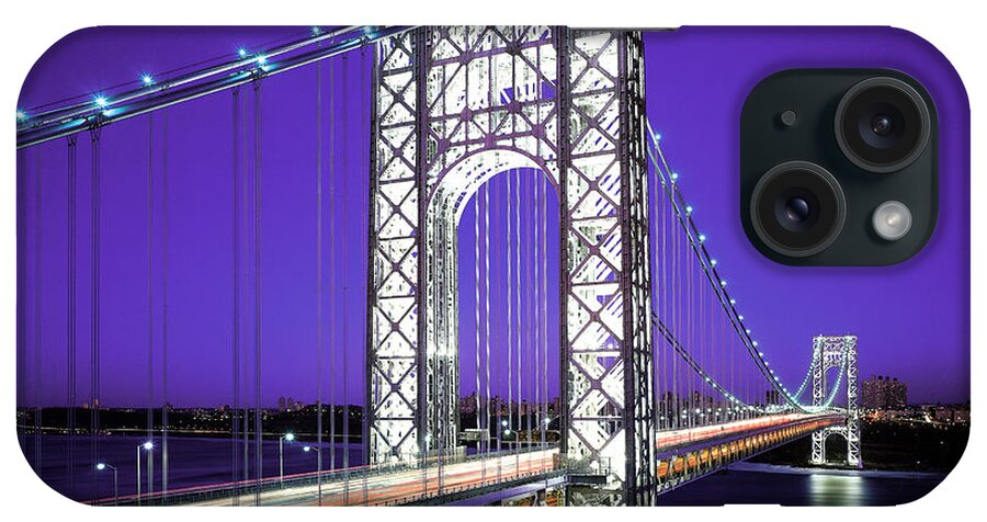 George Washington Bridge iPhone Case featuring the photograph George Washington Bridge by Rafael Macia