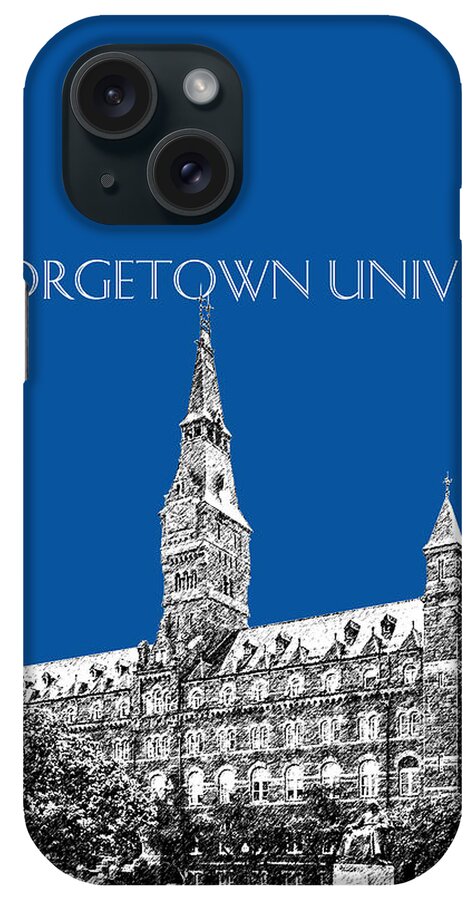 University iPhone Case featuring the digital art Georgetown University - Royal Blue by DB Artist