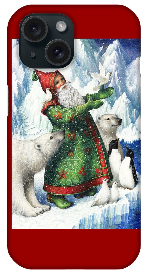 Santa Claus iPhone Case featuring the painting Gift of Peace by Lynn Bywaters
