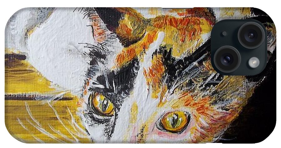 Cat iPhone Case featuring the painting Ginger Stray cat by Richard Jules