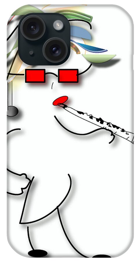 Clarinet Player iPhone Case featuring the digital art Girl Clarinet Player by Marvin Blaine