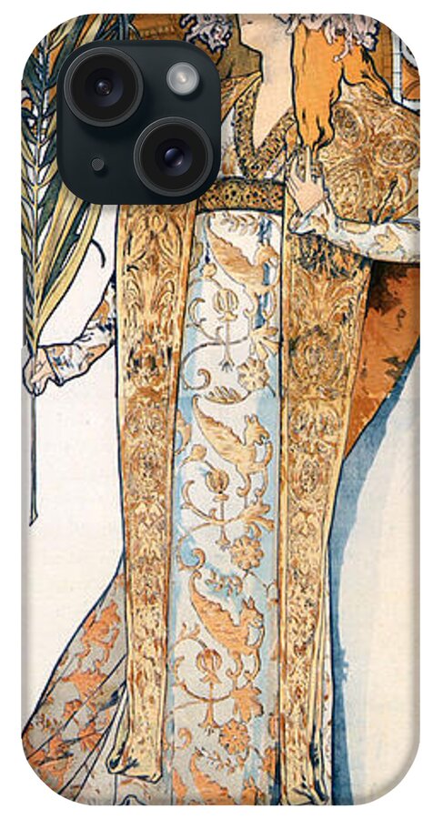 Gismonda iPhone Case featuring the painting Gismonda by Alphonse Mucha