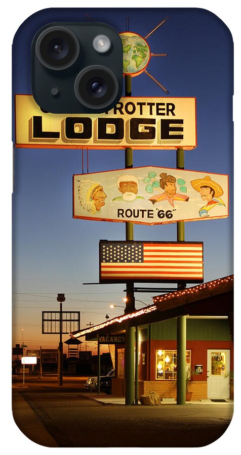 Globetrotter Lodge iPhone Case featuring the photograph Globetrotter Lodge - Holbrook by Mike McGlothlen