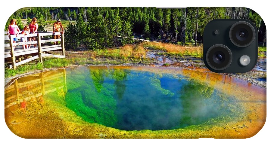 Glory Pool iPhone Case featuring the photograph Glory Pool Yellowstone National Park by Ausra Huntington nee Paulauskaite