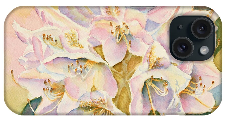 Purple Flowers iPhone Case featuring the painting Glowing Once Glowing Twice by Kathryn Duncan