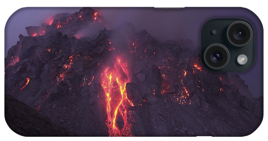 Horizontal iPhone Case featuring the photograph Glowing Rerombola Lava Dome by Richard Roscoe