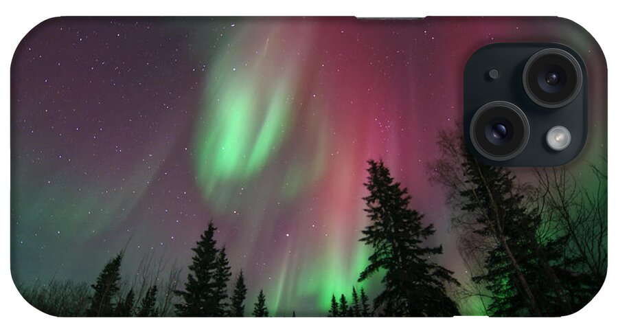 Northern Lights iPhone Case featuring the photograph Glowing Skies by Priska Wettstein