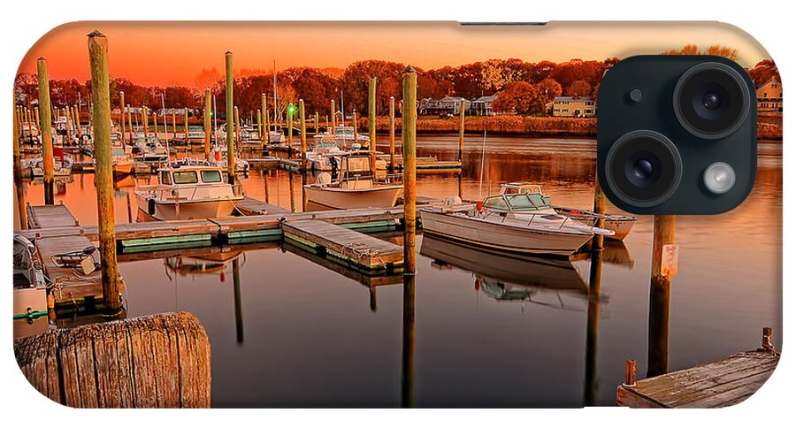 Rhodeisland iPhone Case featuring the photograph Glowing Start - Rhode Island Marina Sunset Warwick Marina by Lourry Legarde