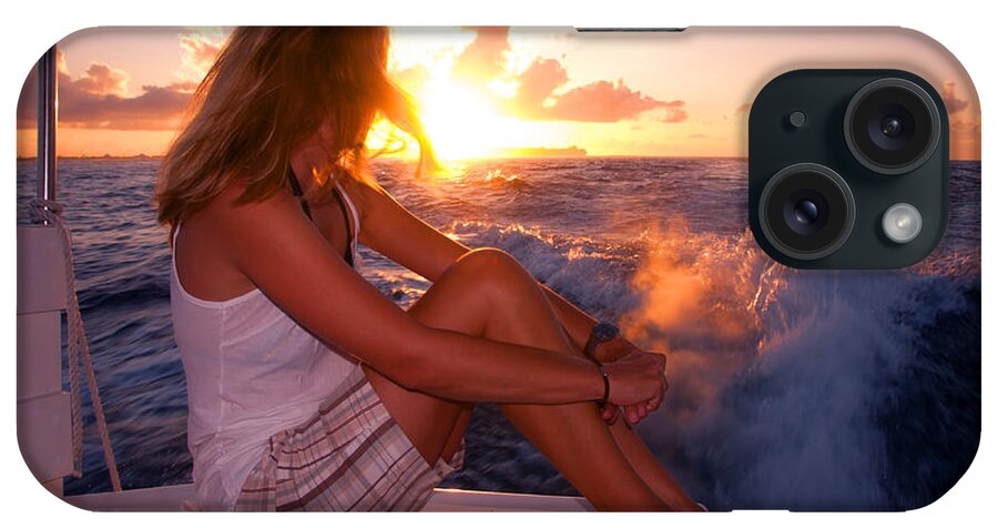 Maldives iPhone Case featuring the photograph Glowing Sunrise. Greeting New Day by Jenny Rainbow