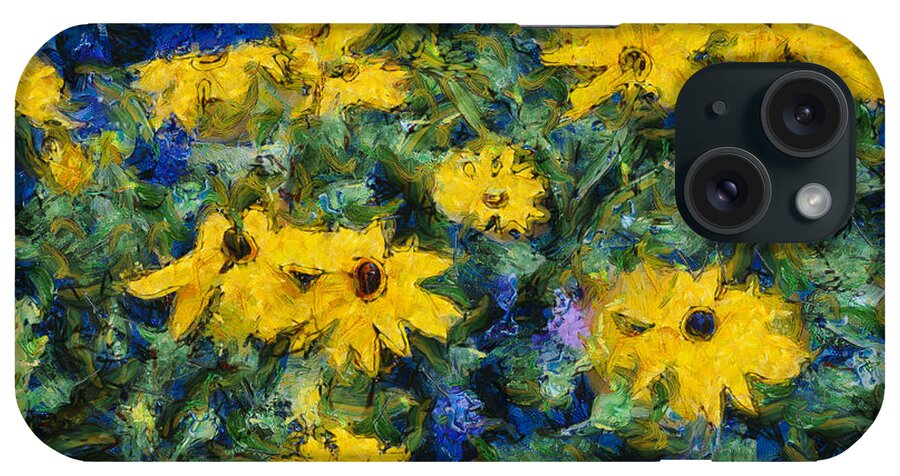 Yellow iPhone Case featuring the photograph Goghflowers by Nigel R Bell