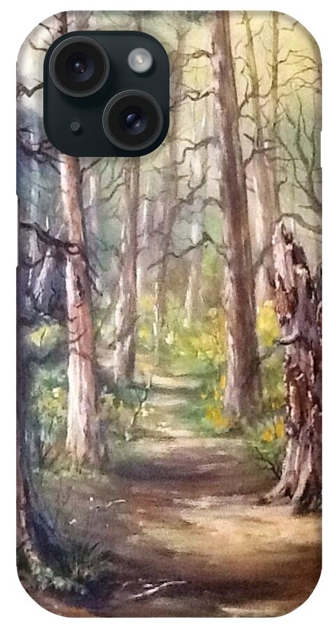 Landscape iPhone Case featuring the painting Going for a walk by Megan Walsh