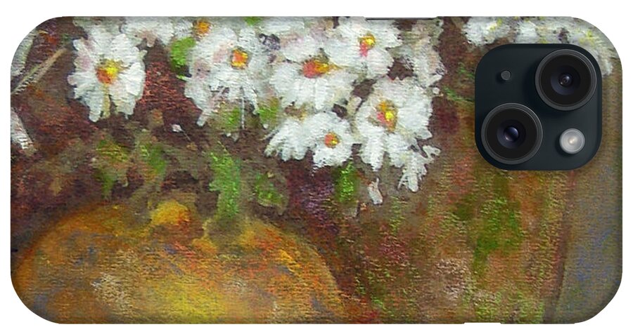 Acrylics iPhone Case featuring the painting Gold Bowl and Daisies by Richard James Digance
