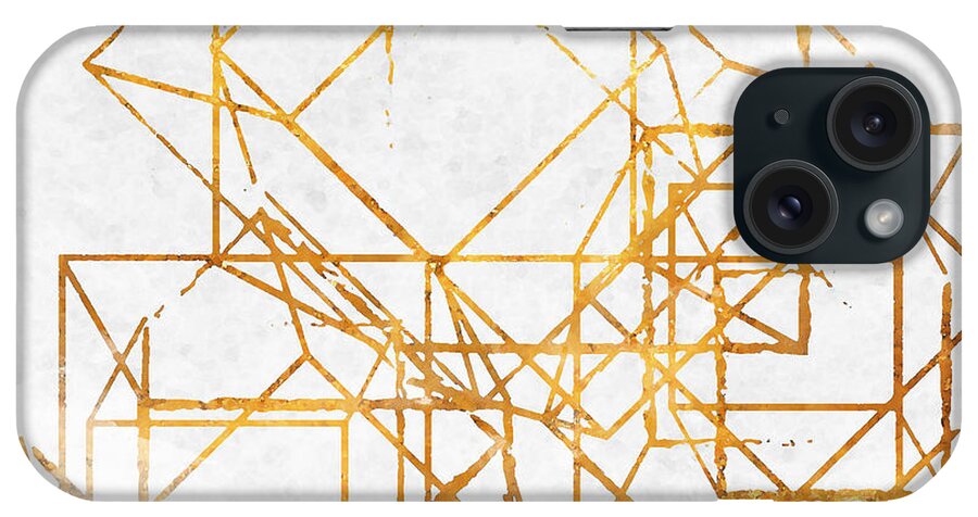 Gold iPhone Case featuring the digital art Gold Cubed II by South Social Studio