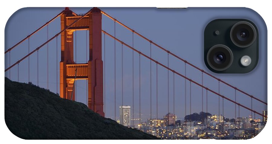  iPhone Case featuring the photograph Golden Gate Bridge at Dusk by Alex King