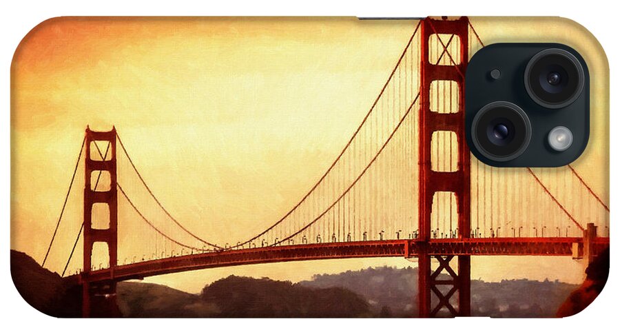 San Francisco iPhone Case featuring the painting Golden Gate Bridge San Francisco California by Fine Art