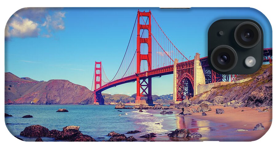 Water's Edge iPhone Case featuring the photograph Golden Gate Bridge Seen From Baker Beach by Moreiso