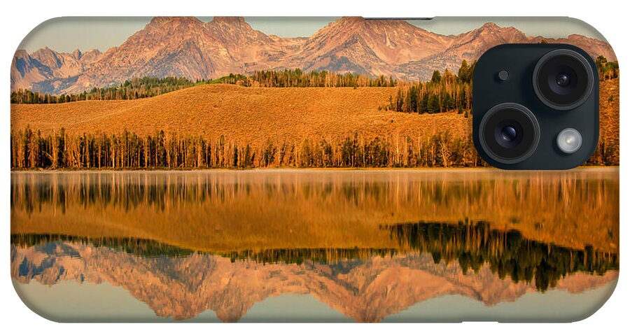 Rocky Mountains iPhone Case featuring the photograph Golden Mountains Reflection by Robert Bales