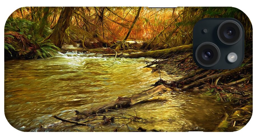Glow. iPhone Case featuring the photograph Golden Stream by Mary Jo Allen