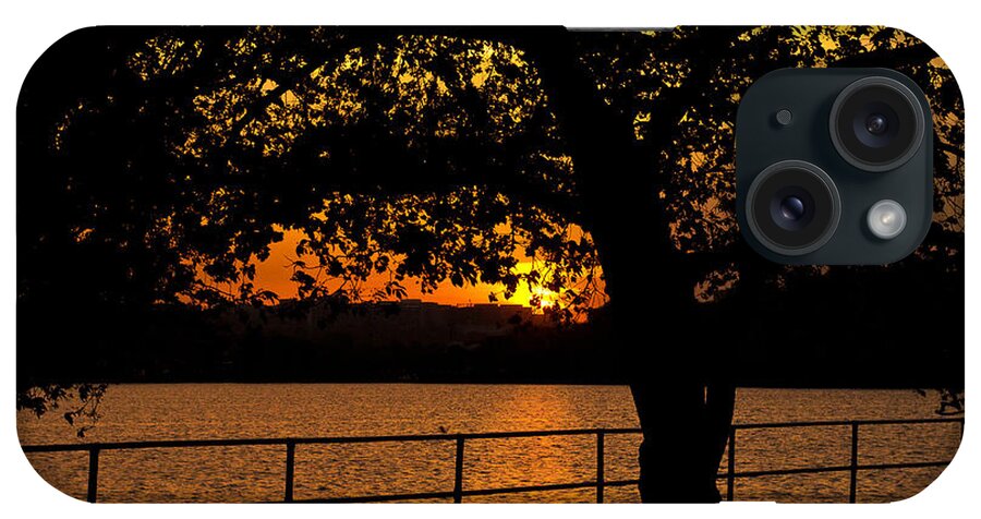 America iPhone Case featuring the photograph Golden Sunset at Washington's Tidal Basin by Mitchell R Grosky