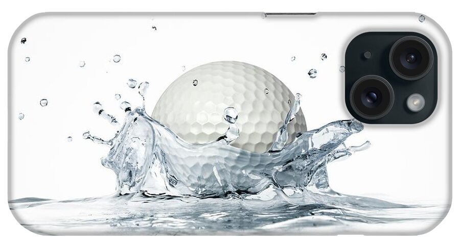 Artwork iPhone Case featuring the photograph Golf Ball Splashing Into Water by Leonello Calvetti