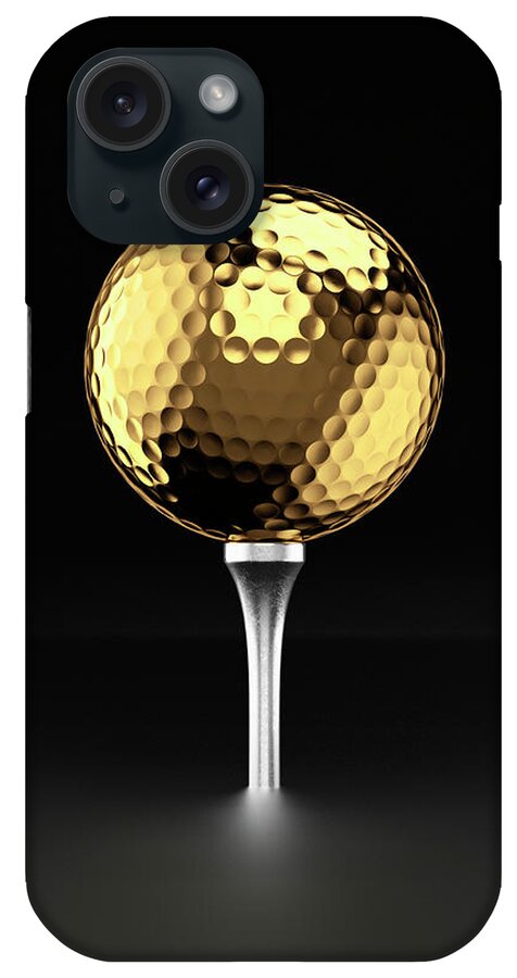 Two Objects iPhone Case featuring the photograph Golfball And Alluminium Golf Tee by Atomic Imagery