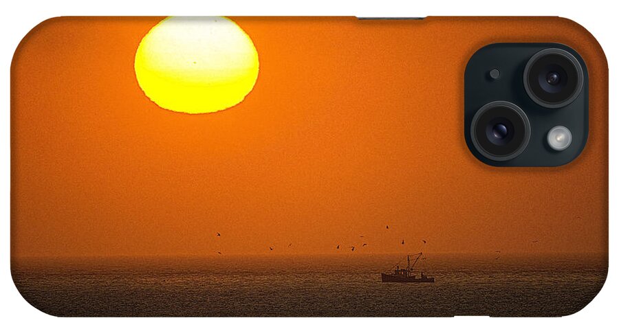 Sunrise iPhone Case featuring the photograph Gonna Be A Hot August Day Fishing by Marty Saccone