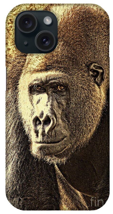 Gorilla iPhone Case featuring the photograph Gorilla Portrait 2 by Heiko Koehrer-Wagner