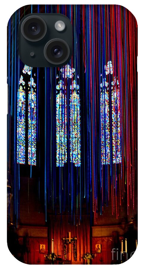Grace Cathedral iPhone 15 Case featuring the photograph Grace Cathedral with Ribbons by Dean Ferreira