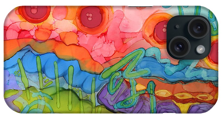 Abstract iPhone Case featuring the painting Graffiti on the Wall of My Mind by Vicki Baun Barry