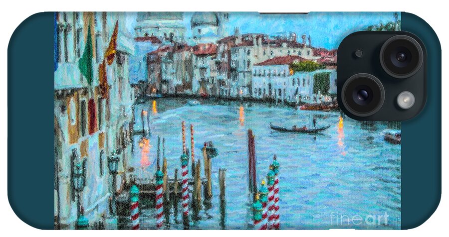 Grand Canal iPhone Case featuring the digital art Grand Canal Blue Hour by Liz Leyden