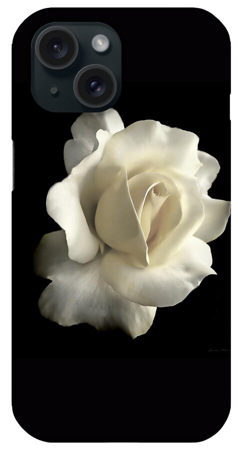 Rose iPhone Case featuring the photograph Grandeur Ivory Rose Flower by Jennie Marie Schell