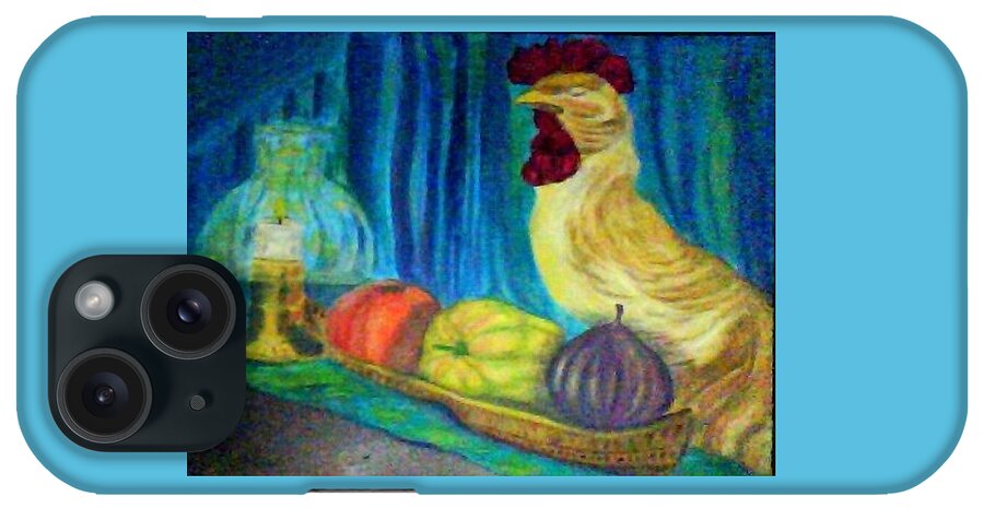 Rooster iPhone Case featuring the painting Grandma's Rooster Greeting Card by Suzanne Berthier