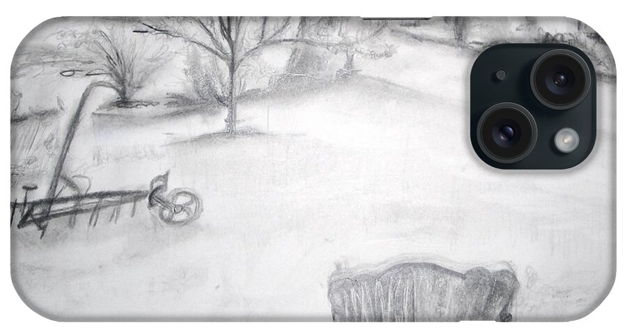 Grandfather's Backyard iPhone Case featuring the painting Grandpa's Backyard II by Helena Bebirian