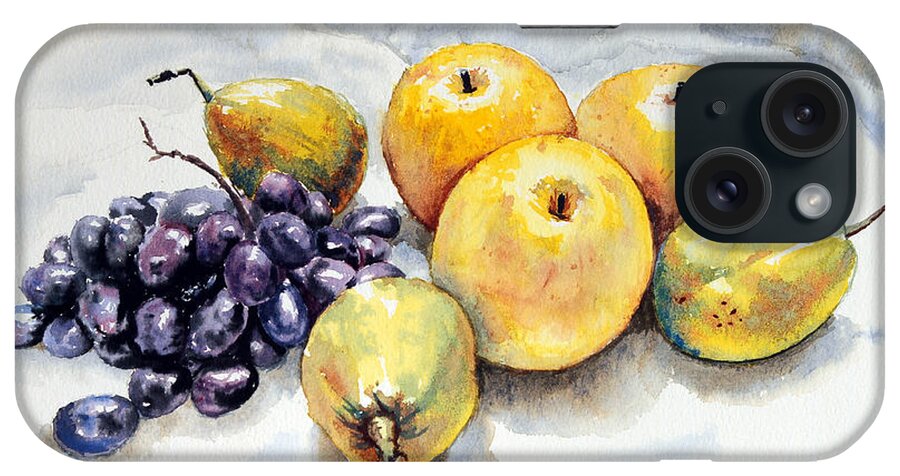 Grapes iPhone Case featuring the painting Grapes and Pears by Joey Agbayani