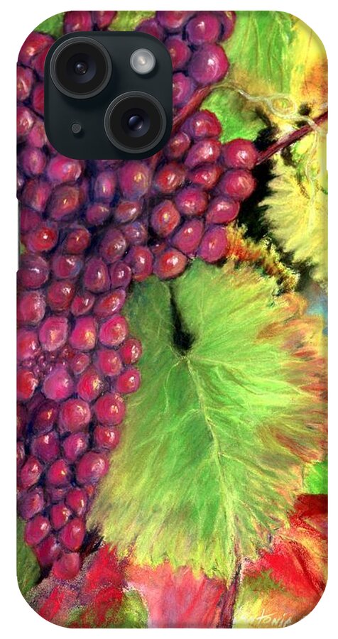 Grapes iPhone Case featuring the pastel Grapes on Vine Pastel by Antonia Citrino