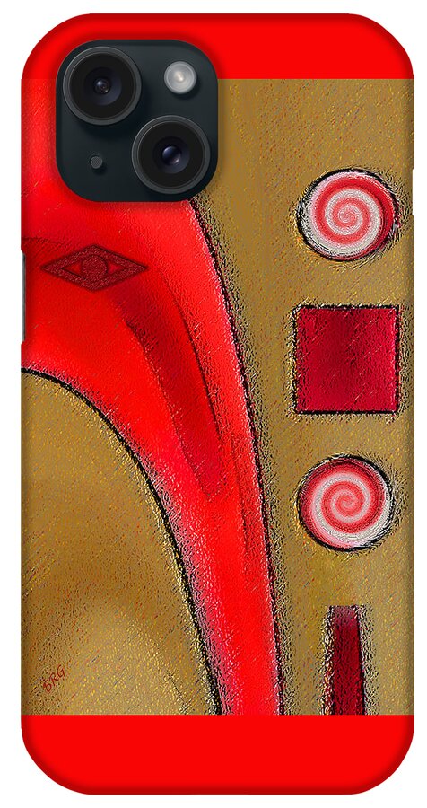 Abstract Elephant iPhone Case featuring the digital art Gravity Circus by Ben and Raisa Gertsberg