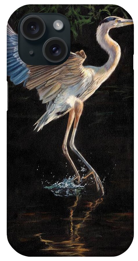 Heron iPhone Case featuring the painting Great Blue Heron by David Stribbling