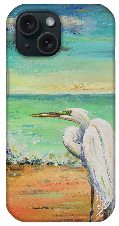 Great iPhone Case featuring the painting Great Egret II by Patricia Pinto