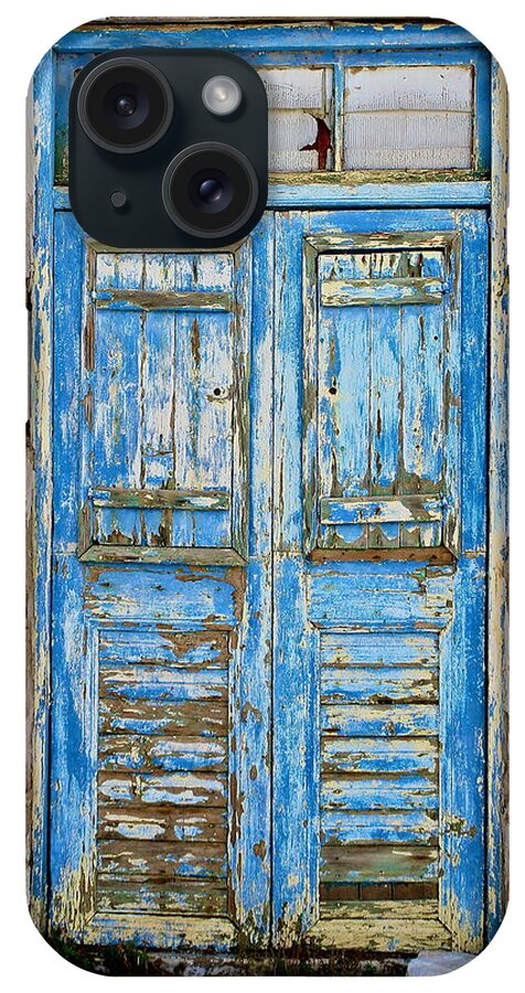 Blue iPhone Case featuring the photograph Greek Door by John Babis