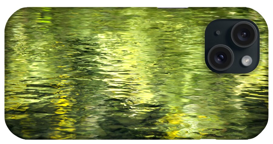 Abstract Water iPhone Case featuring the photograph Green Abstract Water Reflection by Christina Rollo